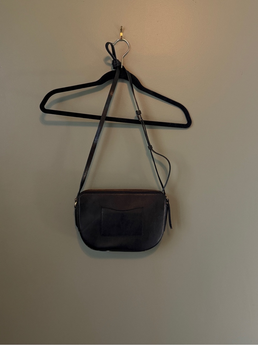 Banana Republic Double-Zip Half Moon Crossbody Bag